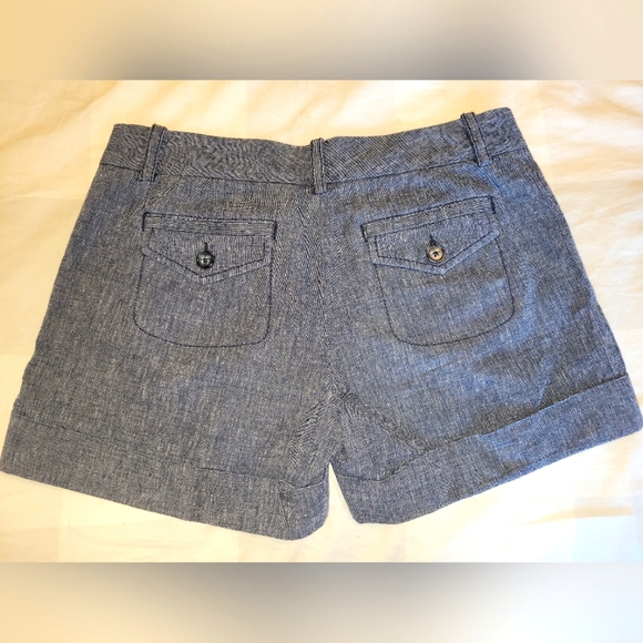 Vintage Express Blue Linen/Cotton Blend Shorts - Picture 2 of 4